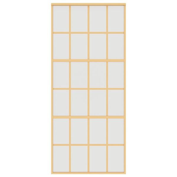 vidaXL Drsna vrata zlata 90x205 cm mat ESG steklo in aluminij
