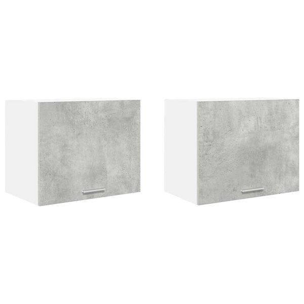 vidaXL Viseča omarica z vrati 2 pcs Beton sivo in bela 50 x 31 x 40 cm