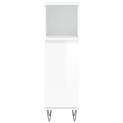 vidaXL Garnitura kopalniških omaric 3-delna visok sijaj bela inž. les
