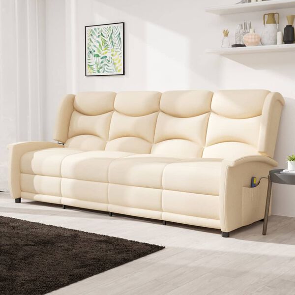 vidaXL Masažni štirised krem blago