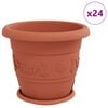 vidaXL Lončki za rastline 24 kos Kamnito rdeča &Oslash; 34 x 28 cm Plastika