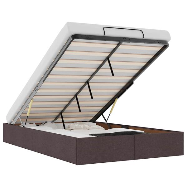 vidaXL Otomanski posteljni okvir brez vzmetnice rjav 120x200 cm blago