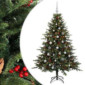 vidaXL Umetna božična jelka z bučko 120 cm 150 LED Toplo bela