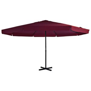 vidaXL Zunanji senčnik z aluminijastim drogom 500 cm bordo rdeč
