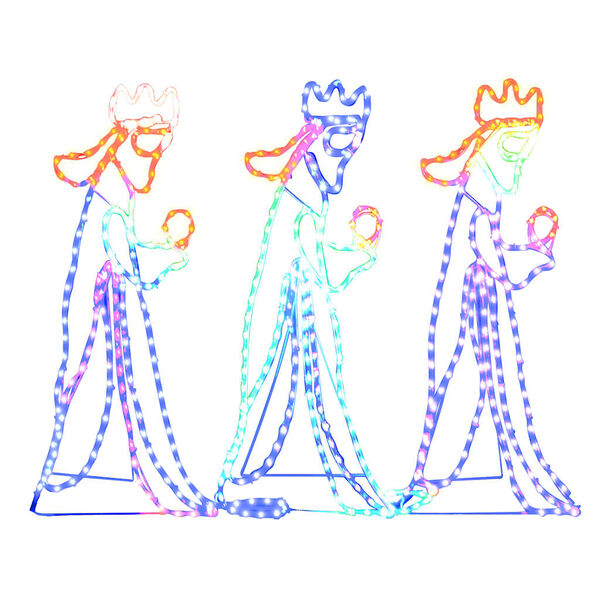 vidaXL Božična figura trije kralji 504 LED lučk 99,5x45,5 cm