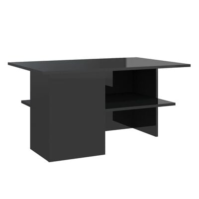 vidaXL Klubska mizica visok sijaj črna 90x60x46,5 cm iverna plošča