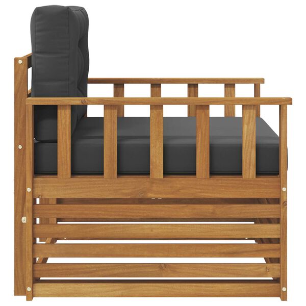 vidaXL Zunanja garnitura za sedenje Masivno akacijevo les in poliester