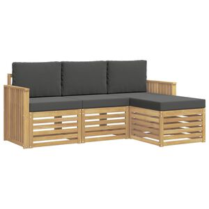 vidaXL Zunanja garnitura za sedenje 4 kos Bela in antracit Poliester