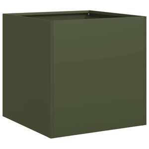vidaXL Sadilnik Olive Green 40x40x40 cm Hladno valjano jeklo