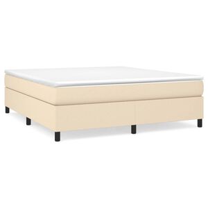 vidaXL Posteljni okvir z vzmetmi krem 160x200 cm blago
