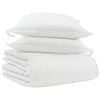 vidaXL Zimska posteljnina z blazino 3 pcs Bela Perje