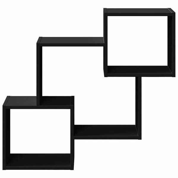 vidaXL Stenska omarica 78x18x71 cm črna inženirski les