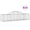 vidaXL Obokane gabion košare 14 kosov 200x50x40/60 cm pocinkano železo