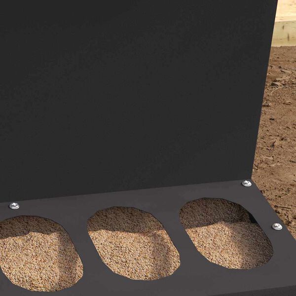 vidaXL Hranilnik za pi&scaron;čance Črna 30 x 30 x 39 cm Hladno valjana jeklo