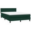 vidaXL Box spring postelja z vzmetnico temno zelena 160x210 cm žamet
