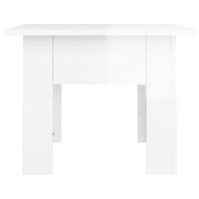 vidaXL Klubska mizica visok sijaj bela 55x55x42 cm inženirski les
