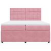 vidaXL Box spring postelja z vzmetnico roza 200x200 cm žamet