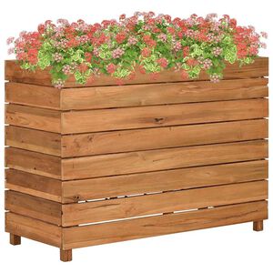 vidaXL Visoka greda 100x40x72 cm reciklirana tikovina in jeklo