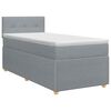 vidaXL Postelja boxspring z vzmetnico Svetlo siva 90 x 190 cm Blago