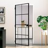 vidaXL Notranja vrata črna 93x201,5 cm kaljeno steklo & aluminij tanka