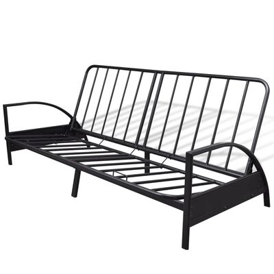 vidaXL Zložljivi kavč s posteljno funkcijo kovinski črne barve