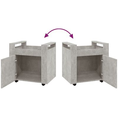 vidaXL Voziček za pisalno mizo betonsko siv 60x45x60 cm inženirski les