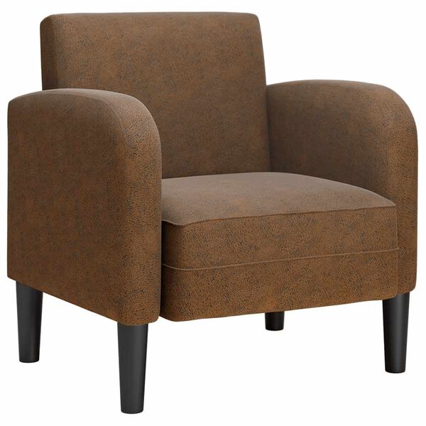 vidaXL Sedežna garnitura z nasloni za roke rjava 54 cm umetno usnje