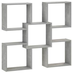 vidaXL Stenska polica Betonsko siva 99,5 x 17 x 91 cm Inženirski les