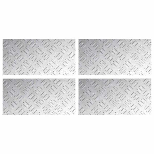 vidaXL Stopnice Pravokotna 4 pcs srebrna 40 x 20 cm Aluminij