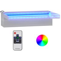 vidaXL Slap za bazen z RGB LED lučmi nerjaveče jeklo 30 cm