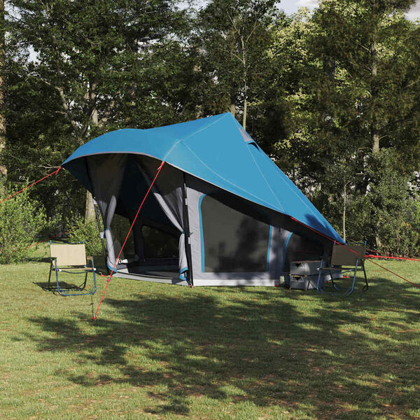 vidaXL Družinski tipi &scaron;otor s streho Modra in siva 508 x 470 x 300 cm