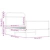 vidaXL Posteljni okvir brez vzmetnice 107x203 cm sonoma inž. les