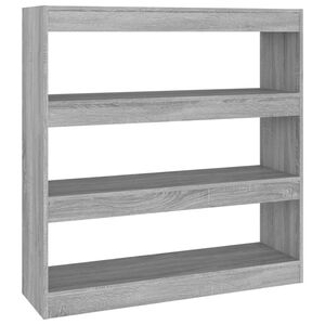 vidaXL Knjižna omara/pregrada siva sonoma 100x30x103 cm