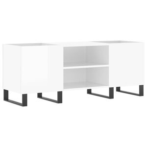 vidaXL Omarica za gramofonske plo&scaron;če sijaj bela 121x38x48 cm inž. les