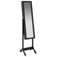 vidaXL Prostostoječe ogledalo črno 34x37x146 cm