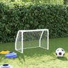 vidaXL Otro&scaron;ki nogometni gol 2 kosa z žogo bela 64x35x48 cm kovina