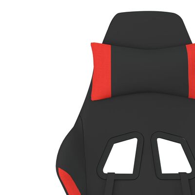 vidaXL Gaming stol z oporo za noge črno in rdeče blago