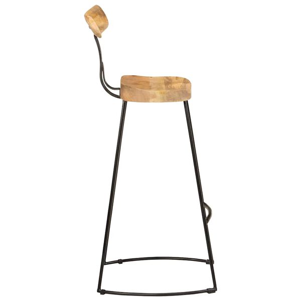 vidaXL Barski stolčki 2 črni 49x43x103 cm trden mangov les