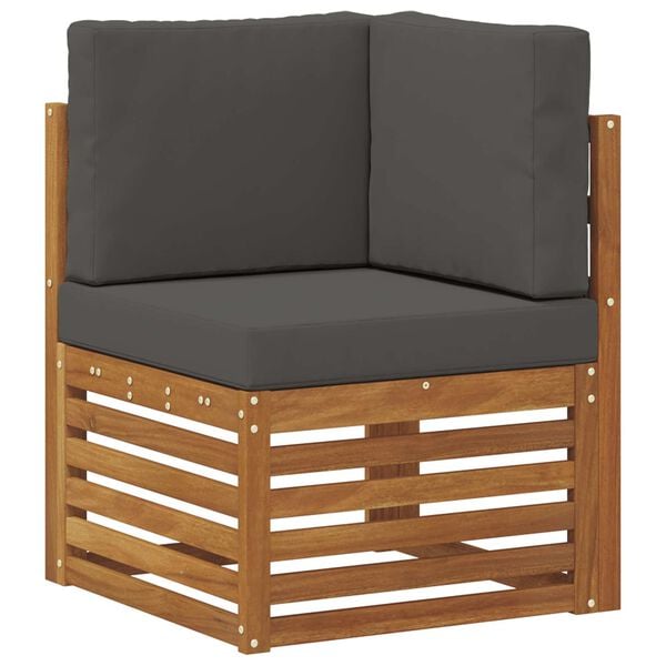 vidaXL Sedežne garniture z blazino 4 pcs Naravna in antracitna