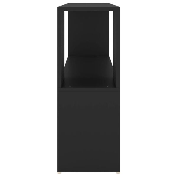 vidaXL Knjižna omara črna 100x24x63 cm iverna plošča