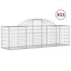 vidaXL Obokana gabionska ko&scaron;ara 11 kosov 200x50x60/80cm cinkano železo