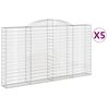 vidaXL Obokane gabion ko&scaron;are 5 kosov 300x30x160/180cm pocinkano železo