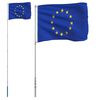 vidaXL Zastava Evrope in drog 5,5 m aluminij