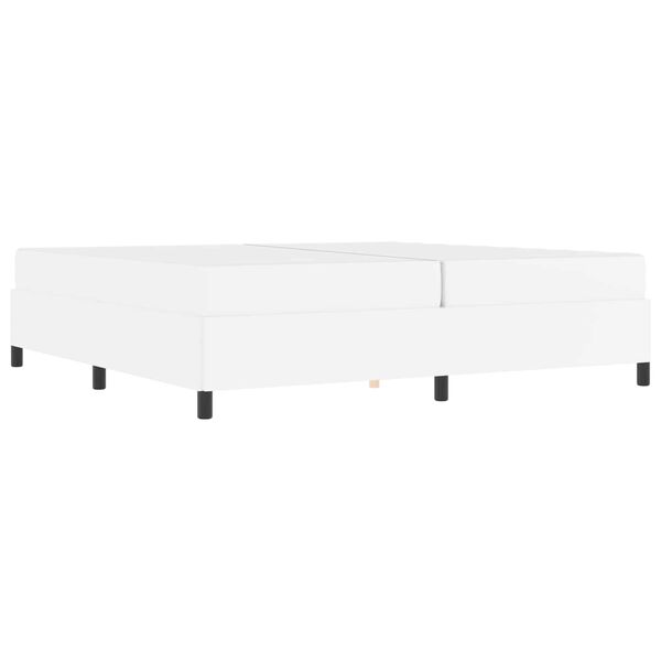 vidaXL Konstrukcija postelje z vzmetnico Bela 200 x 200 cm blago
