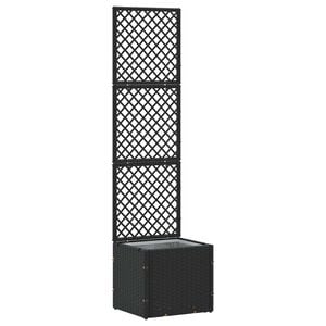 vidaXL Gredni pergola sadilnik Črna 35 x 30 x 135 cm Kovina