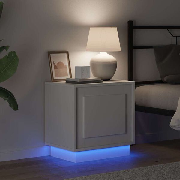 vidaXL Nočna omarica Bela 44 x 34,5 x 45 cm Konstruiran les