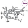 vidaXL Leseni vijaki 12 pcs srebrna M6 x 70 mm Jeklo