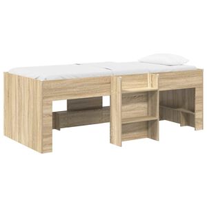 vidaXL Postelja za otroke - visoka postelja Sonoma hrast 80 x 200 cm