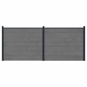 vidaXL Plo&scaron;ča ograje 2 pcs WPC in aluminij Siva