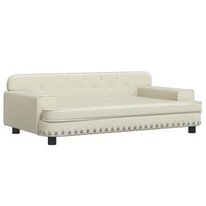 vidaXL Pasja postelja krem 90x53x30 cm umetno usnje